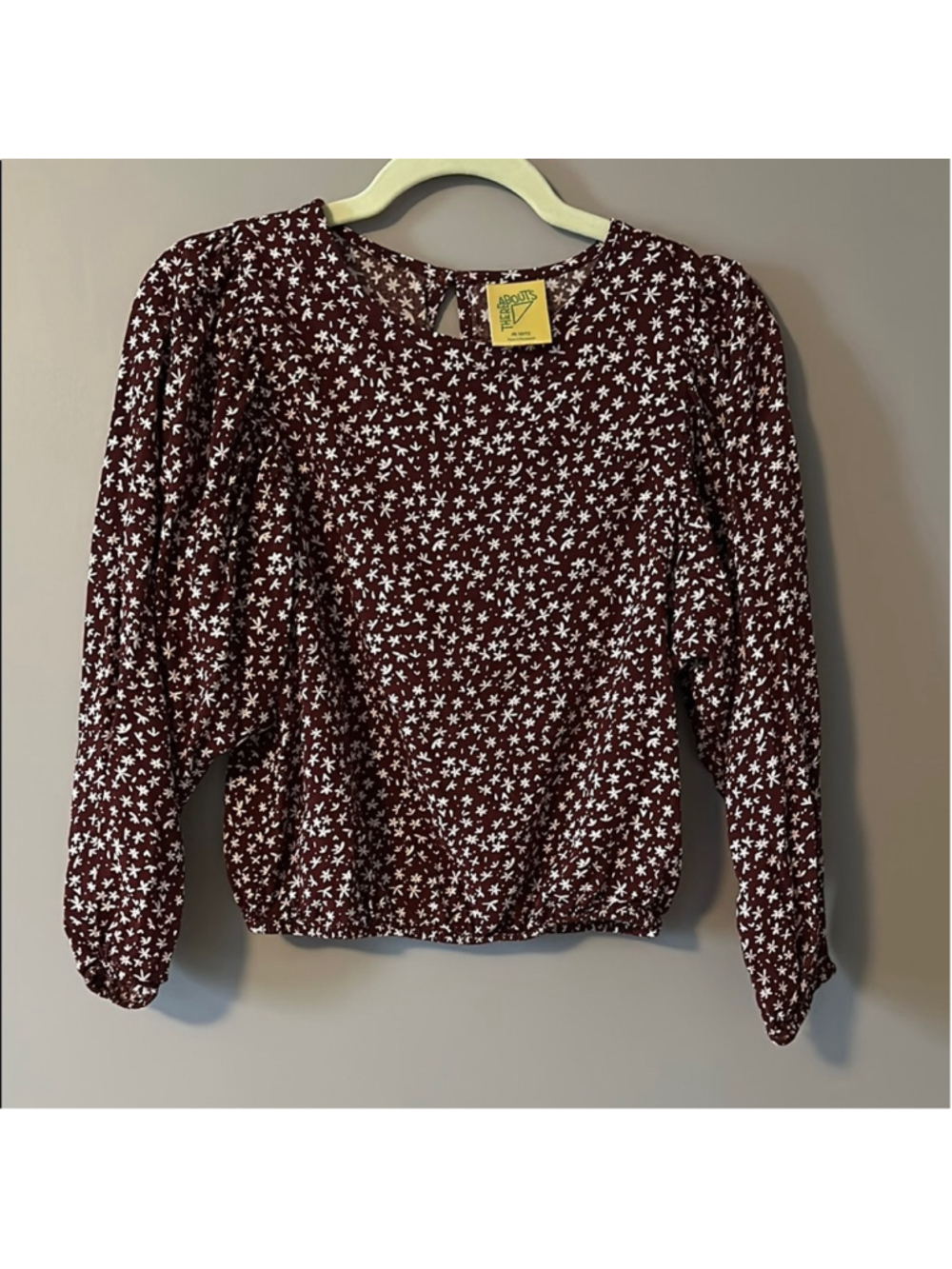 Thereabouts Floral Crop Top Burgundy Girls 10 12 Boho
